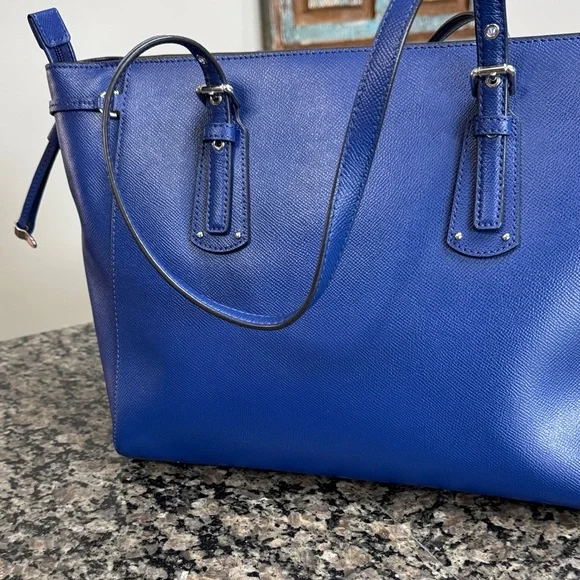 Michael Kors coated canvas Navy Blue Tote EUC - Picture 10 of 17